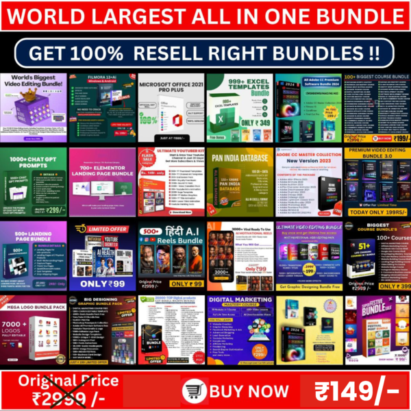 World's Largest All-in-one Digital Products Mega Bundle